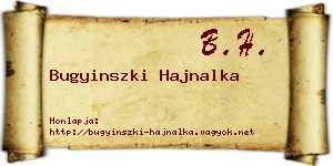 Bugyinszki Hajnalka névjegykártya