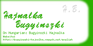 hajnalka bugyinszki business card